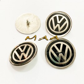Emblema VW preto para calota - Jogo 